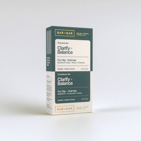 Gift box packaging for Clarify + Balance Duo – eco friendly haircare kit
