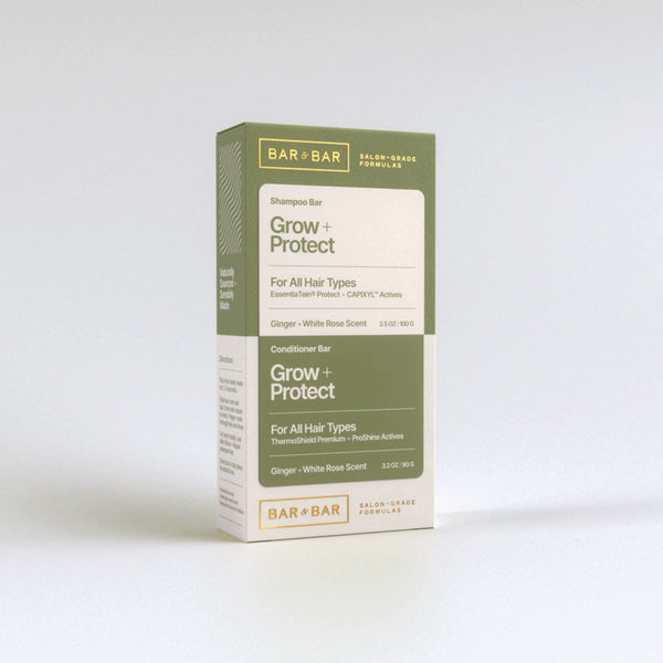 Gift box packaging for Grow + Protect Duo – eco friendly haircare kit