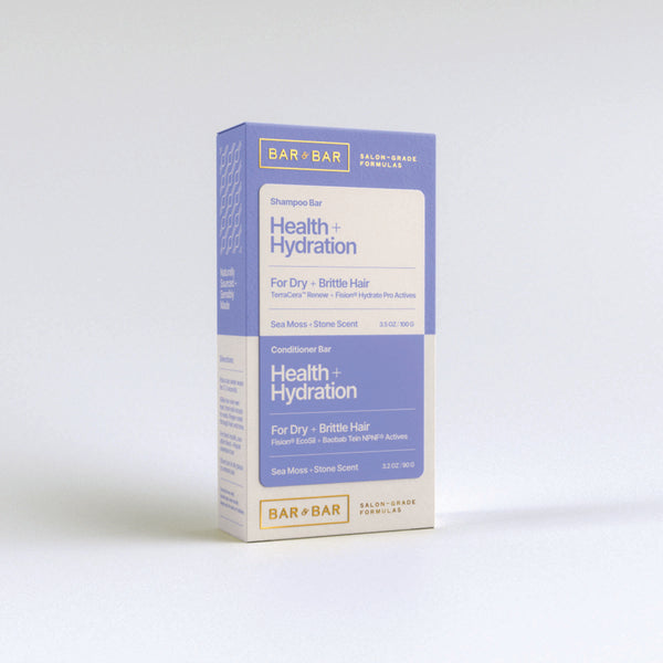 Packaging for Health + Hydration Duo – eco friendly haircare kit
